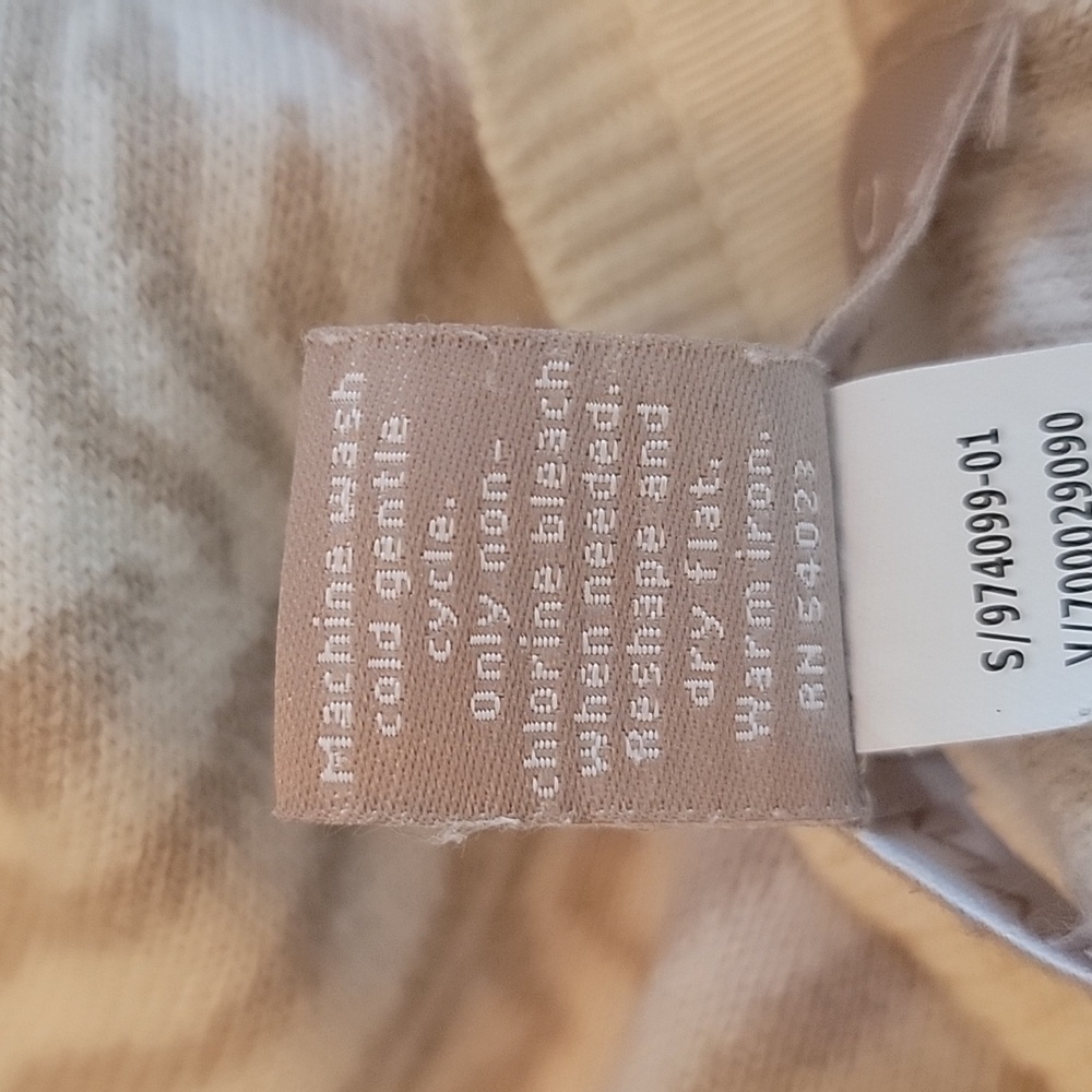 BANANA REPUBLIC Cream Taupe‎ Zebra Animal Print Office Casual Cardigan Sweater M - Picture 6 of 9